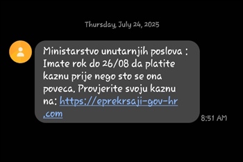 Policija upozorava: Ne otvarajte lažne SMS poruke – ne tražimo vaše osobne ni bankovne podatke!