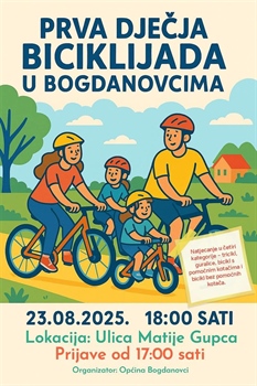 Općina Bogdanovci organizira prvu dječju biciklijadu