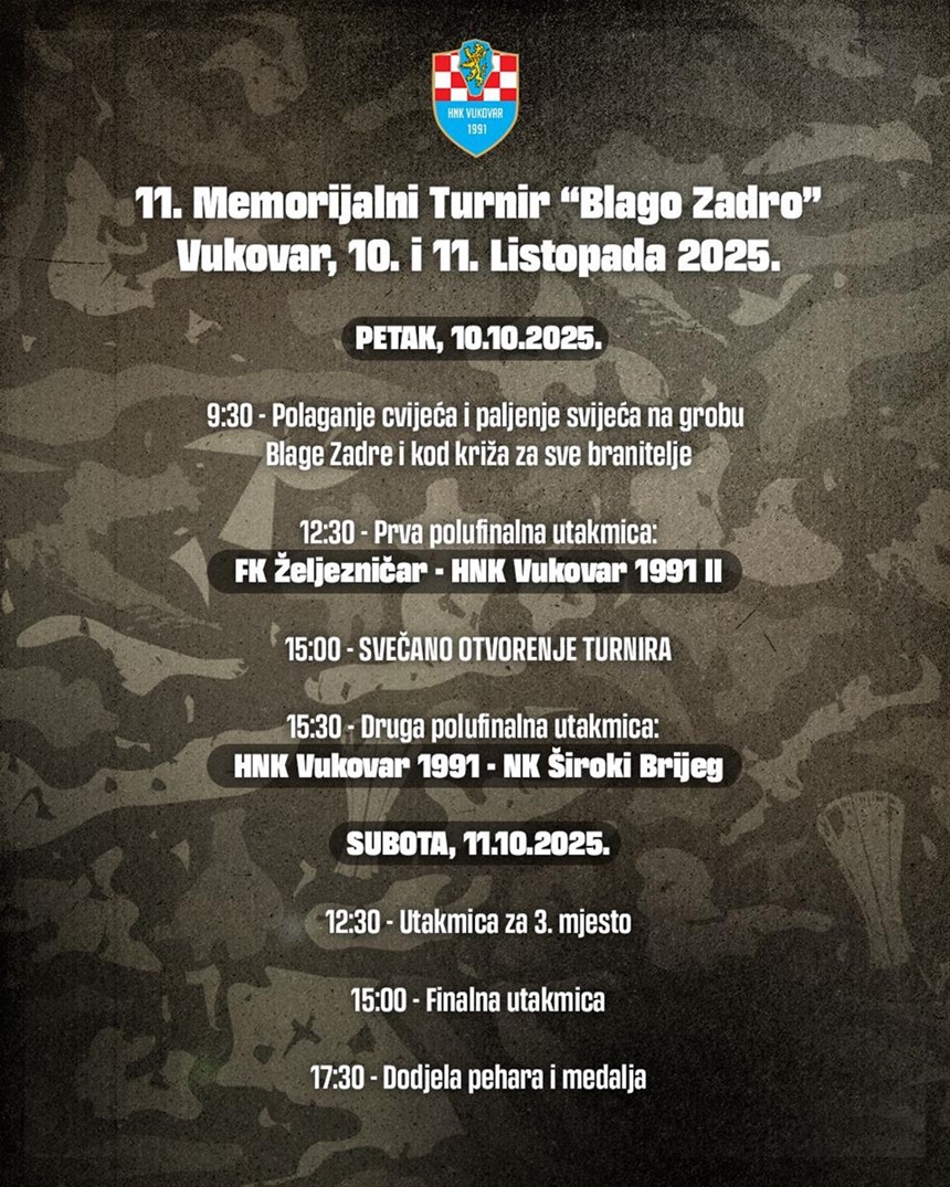 11. Memorijalni turnir "Blago Zadro"