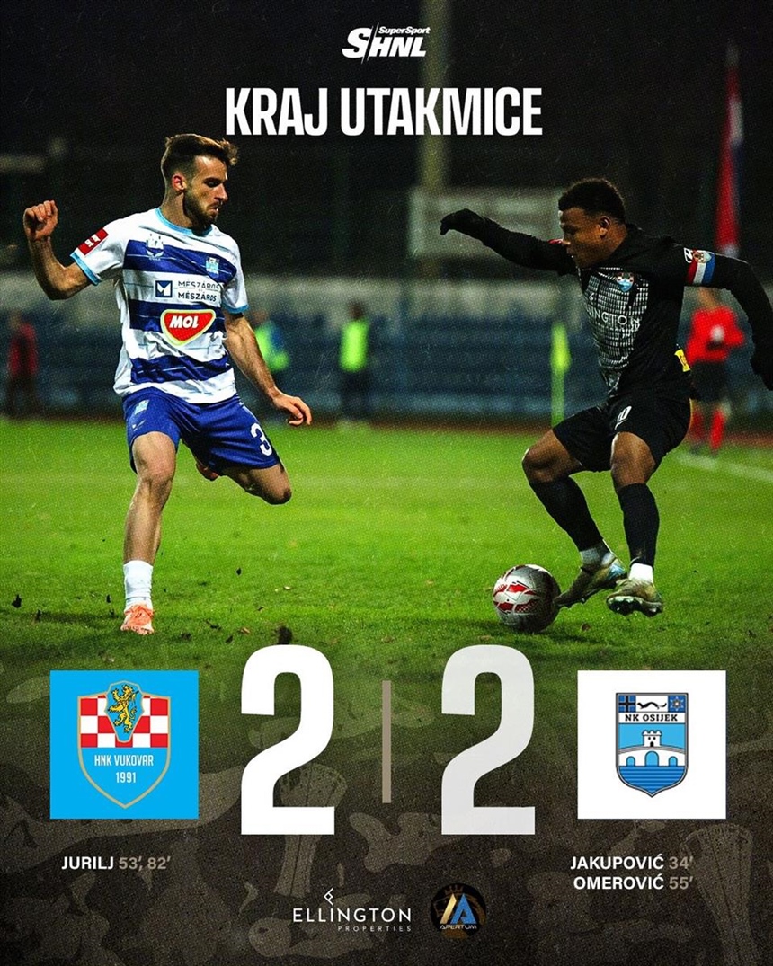 Dramatična podjela bodova u Vinkovcima: Vukovar 1991 i Osijek remizirali 2:2