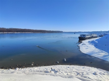 Dunavom prema Hrvatskoj plove sante leda