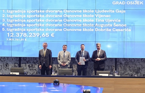 Preko 12 milijuna eura za školske dvorane Gradu Osijeku