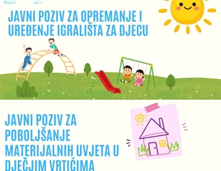 Objavljena dva javna poziva za dječje vrtiće i igrališta vrijedna 16...