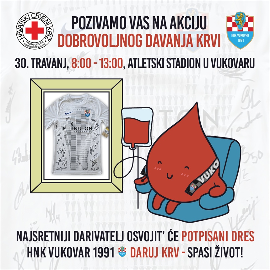 Daruj krv i osvoji potpisani dres HNK Vukovar 1991