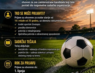 Otvorene prijave za tečaj nogometnih sudaca