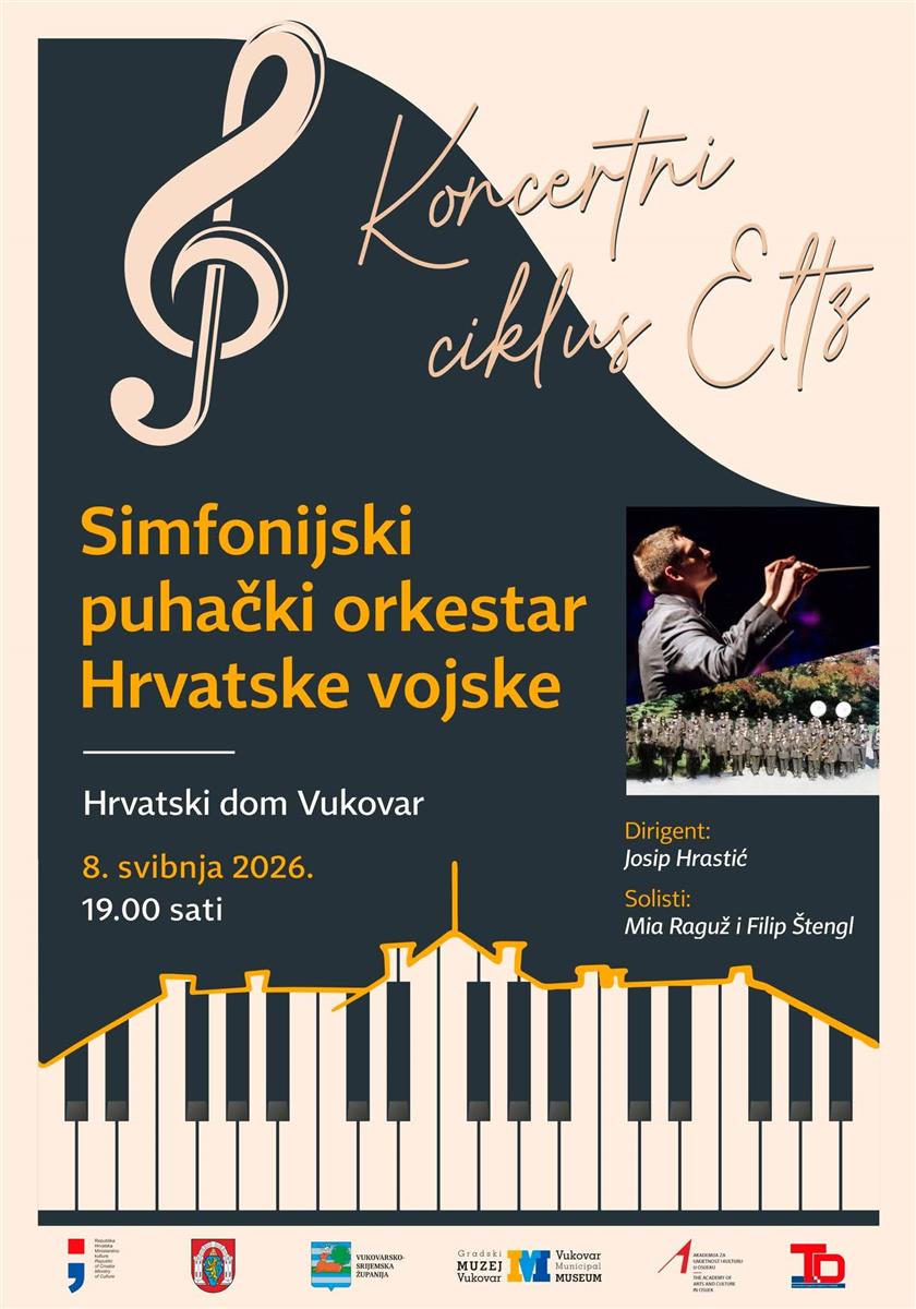 Simfonijski puhački orkestar Hrvatske vojske nastupa u Vukovaru