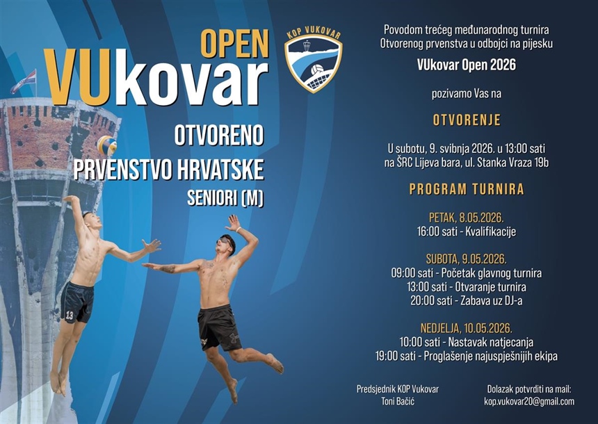 3. Međunarodni turnir Otvorenog prvenstva u odbojci na pijesku VUkovar Open 2026