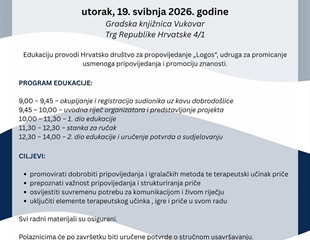 U Gradskoj knjižnici Vukovar projekt "TORBA PRIČA"