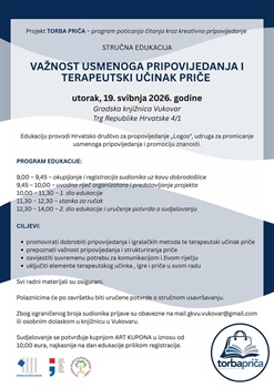 U Gradskoj knjižnici Vukovar projekt "TORBA PRIČA"