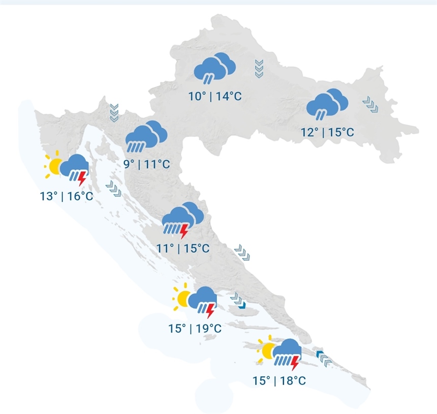 Upaljen meteoalarm, stigla hladna fronta