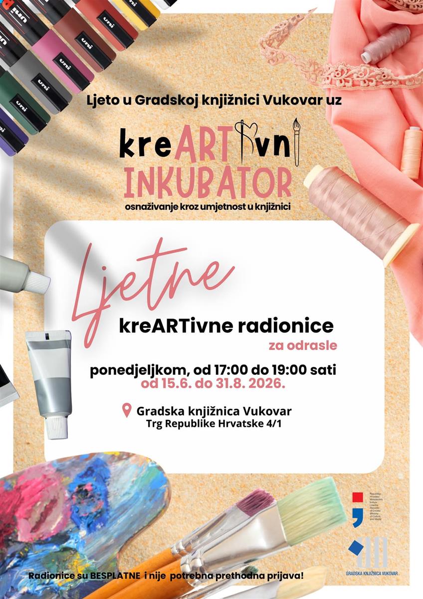 Radionice kreativnog Inkubatora i ovog ljeta u Gradskoj Knjižnici Vukovar