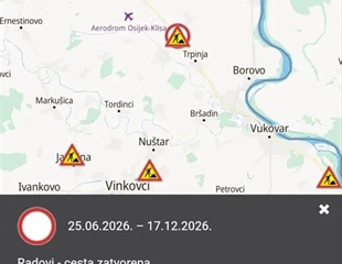 Zatvorena dionica državne ceste između Osijeka i Vukovara, promet...
