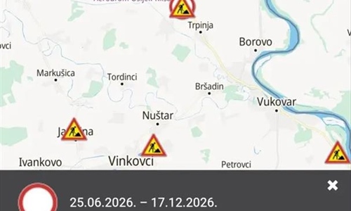 Zatvorena dionica državne ceste između Osijeka i Vukovara, promet...