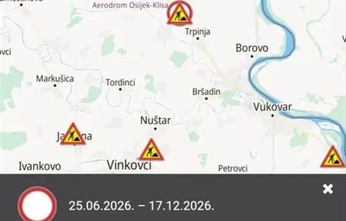 Zatvorena dionica državne ceste između Osijeka i Vukovara, promet...