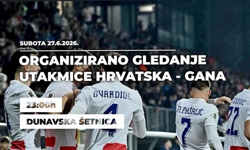 Na Dunavskoj šetnici organizirano zajedničko gledanje utakmice Hrvatska...