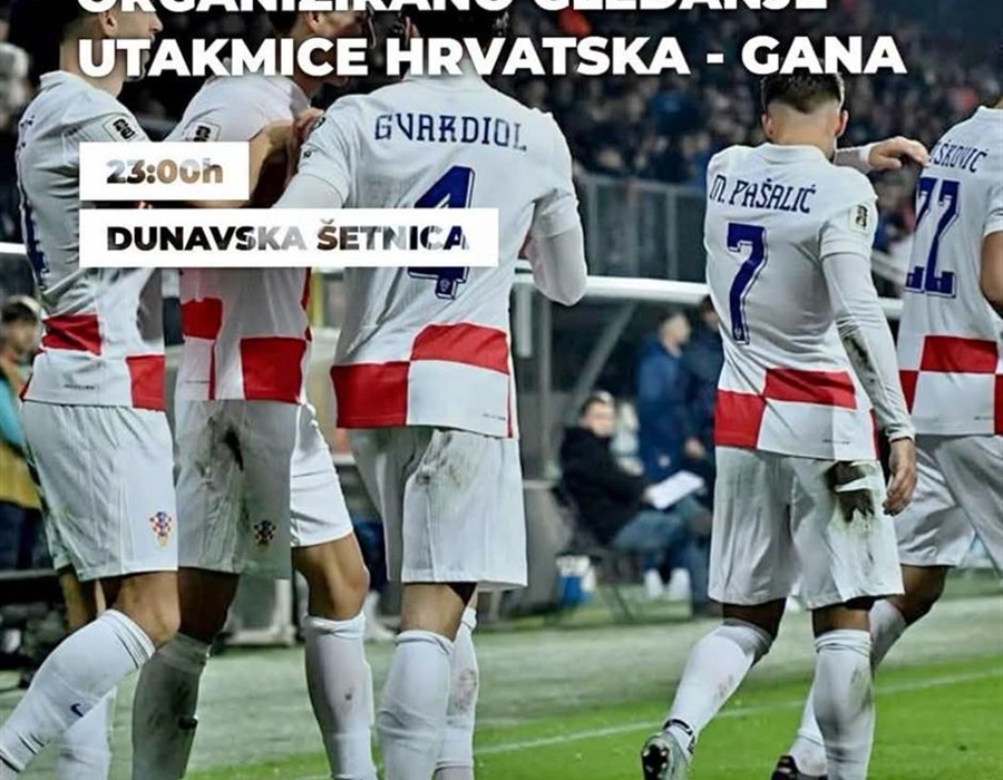 Na Dunavskoj šetnici organizirano zajedničko gledanje utakmice Hrvatska...