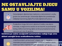 Policija: Ne ostavljajte djecu samu u vozilu!