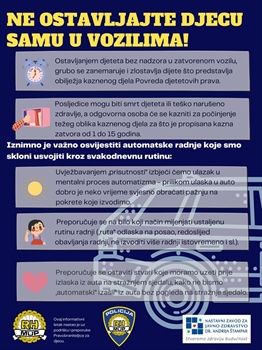 Policija: Ne ostavljajte djecu samu u vozilu!