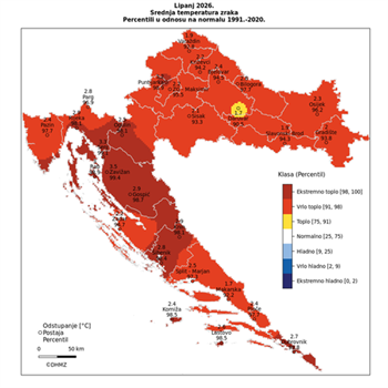 DHMZ objavio kartu temperatura u lipnju