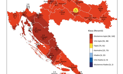 DHMZ objavio kartu temperatura u lipnju