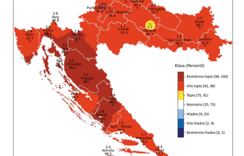 DHMZ objavio kartu temperatura u lipnju