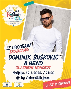 Dominik Šušković & bend ove nedjelje na Trgu Vinkovačkih jeseni