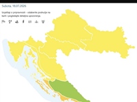DHMZ ponovno upozorava: Žuti meteoalarm za Slavoniju, grmljavinska...