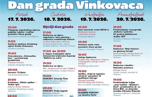 Treći dan Dana grada Vinkovaca donosi bogat program za sve generacije