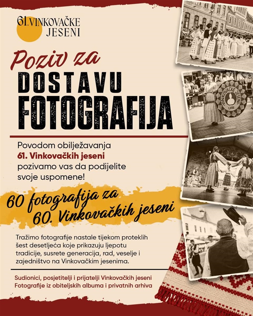 Poziv gradjanima: Podijelite uspomene i postanite dio povijesti 61. Vinkovačkih jeseni