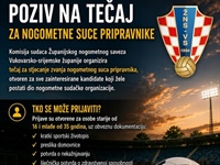 Otvoren je tečaj za nove nogometne suce: Prilika za mlade od 16 do 35...