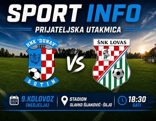Danas pripremna utakmica: HNK Dunav Sotin dočekuje ŠNK Lovas