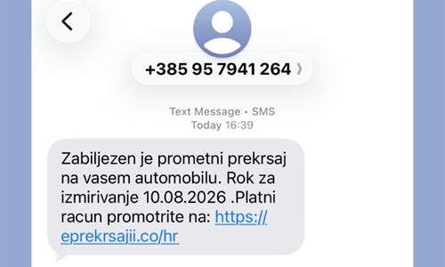 Upozorenje građanima na lažnu internetsku stranicu koja oponaša sustav...