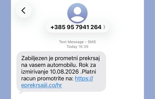 Upozorenje građanima na lažnu internetsku stranicu koja oponaša sustav...