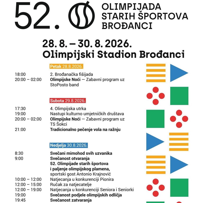 Brođanci ponovno postaju malo olimpijsko selo: stiže 52. Olimpijada starih športova