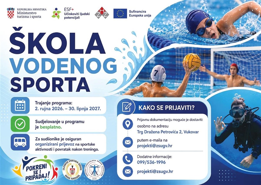 Otvorene prijave za Školu vodenog sporta u Vukovaru