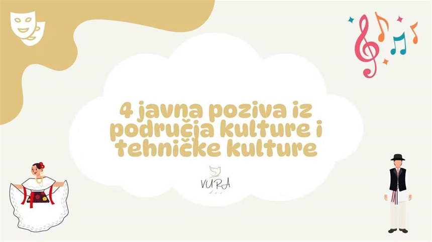 VURA objavila četiri javna poziva za kulturu, tradiciju i tehničku kulturu