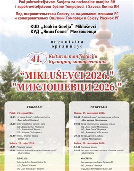 Mikluševci ovog vikenda postaju mjesto susreta rusinske kulture, pjesme i tradicije