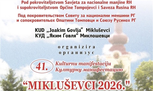 Mikluševci ovog vikenda postaju mjesto susreta rusinske kulture, pjesme...