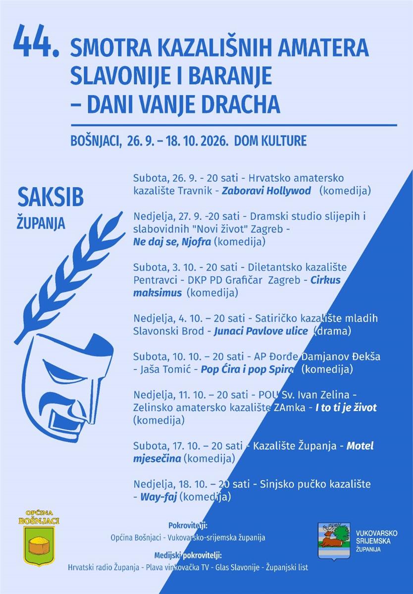 Kazališna jesen u Bošnjacima donosi osam predstava