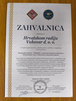 Hrvatskom radiju Vukovar zahvalnica za doprinos očuvanju istine o Domovinskom ratu