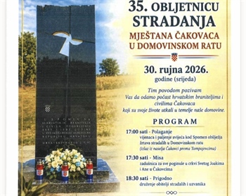 U Čakovcima se obilježava 35. obljetnica stradanja mještana u Domovinskom ratu