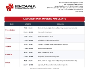 Mobilna ambulanta od četvrtka počinje s radom, donosimo raspored i lokacije