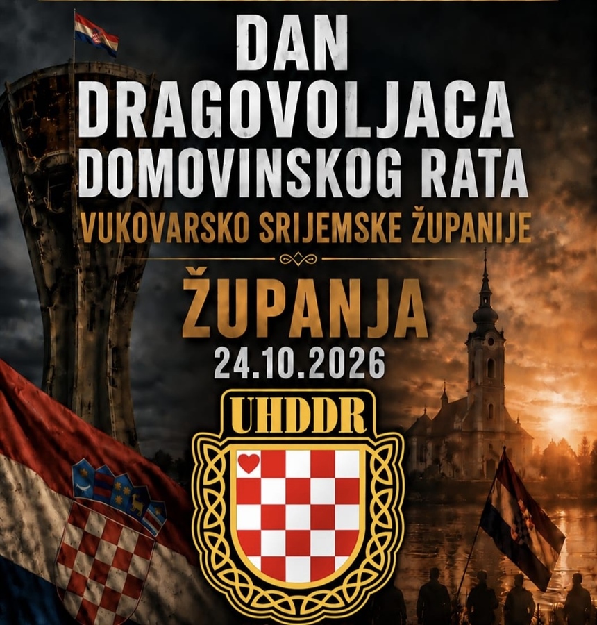 U Županji će u subotu biti obilježen Dan dragovoljaca Domovinskog rata Vukovarsko-srijemske županije
